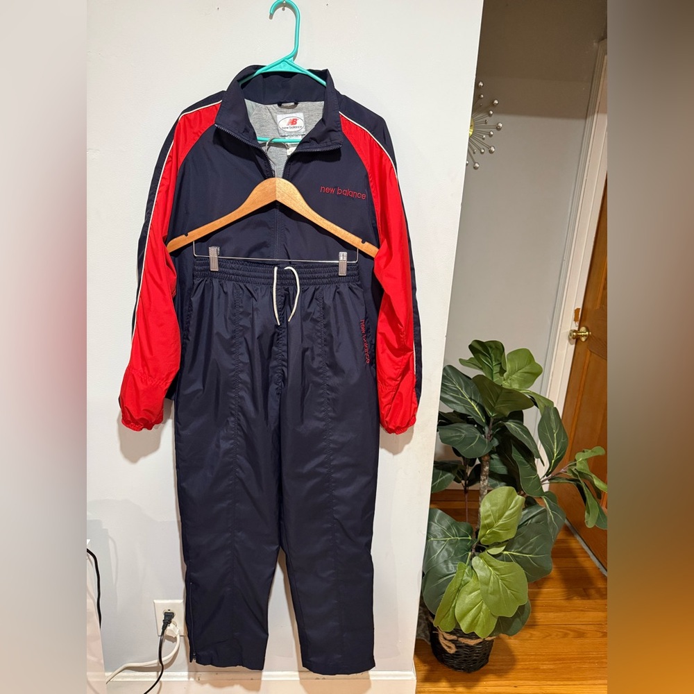 New Balance blue and red chandal nylon vintage
